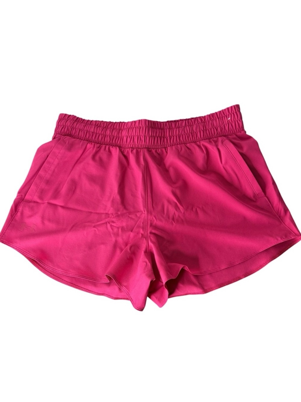 UNDER ARMOUR New Magenta Pink Athletic Run Shorts Pockets Drawstring Large